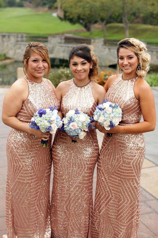 gold maid of honor dresses